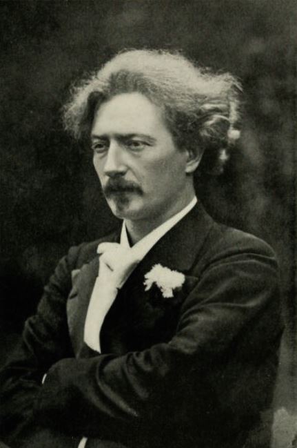 Ignacy Jan Paderewski w Los Angeles, październik 1900 r. Fotografia autorstwa W. Klecknera, opublikowana w Camera Craft, źródło: Wikipedia.