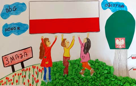 Jedna z prac przedstawionych na konkurs plastyczny w Łeknie, poświęcony rocznicy uchwalenia Konstytucji 3 Maja. Naszgok.pl