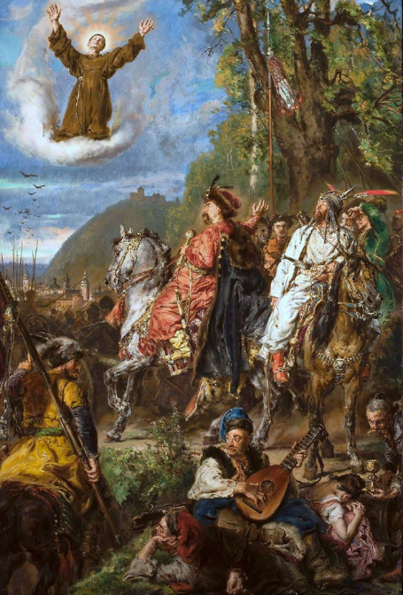 Objawienie się św. Jana z Dukli podczas obrony Lwowa w 1648 r. na obrazie Jana Matejki