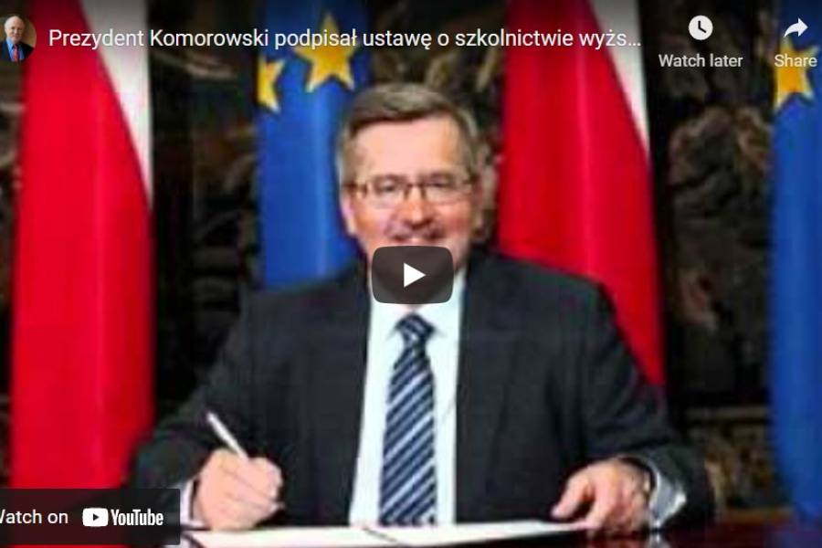 Prezydent Komorowski podpisał ustawę o szkolnictwie wyższym - komentarz
